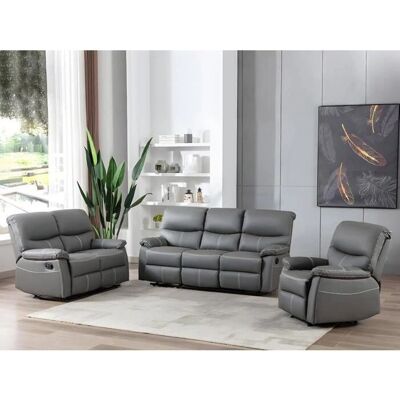 Ensemble Canby de Vente-Unique - Canapé et Fauteuil Relax Gris - Publicité Ensemble Canby de Vente-Unique - Canapé et Fauteuil Relax Gris - Publicité