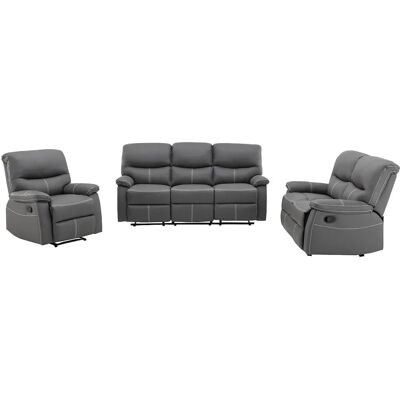 Ensemble Canby de Vente-Unique - Canapé et Fauteuil Relax Gris - Publicité Ensemble Canby de Vente-Unique - Canapé et Fauteuil Relax Gris - Publicité