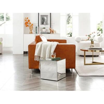 OZAIA Mirror Glass Cube Side Table - Interior OZAIA Mirror Glass Cube Side Table - Interior