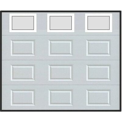 Porte de Garage Sectionnelle Blanche - CAOPAS avec Fenêtres Porte de Garage Sectionnelle Blanche - CAOPAS avec Fenêtres