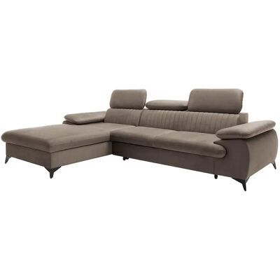 Pascal Morabito Velours Ecksofa - Grau Sand - 5 Sitze - Modernes Design Pascal Morabito Velours Ecksofa - Grau Sand - 5 Sitze - Modernes Design