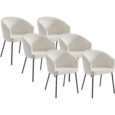 Pascal Morabito - Lot de 6 chaises en velours crème - Design contemporain Pascal Morabito - Lot de 6 chaises en velours crème - Design contemporain
