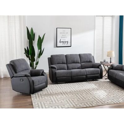 Vente-unique Brody 3-Zits Bank & Relaxfauteuil - Woonkamermeubels Vente-unique Brody 3-Zits Bank & Relaxfauteuil - Woonkamermeubels