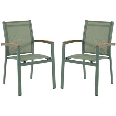 MYLIA Garden Chairs - Stackable - Green Almond - Aluminum MYLIA Garden Chairs - Stackable - Green Almond - Aluminum