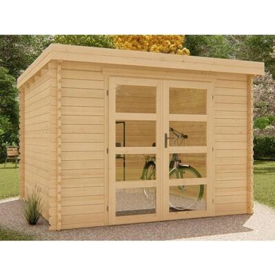 Abri de jardin en bois Vente-unique - 8,8m² - Naturel clair - Publicité Abri de jardin en bois Vente-unique - 8,8m² - Naturel clair - Publicité