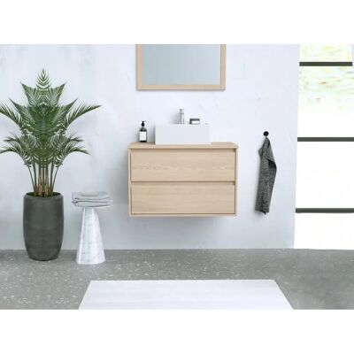 Milipam Suspended Bathroom Furniture with Basin - Natural Light - 80cm Milipam Suspended Bathroom Furniture with Basin - Natural Light - 80cm