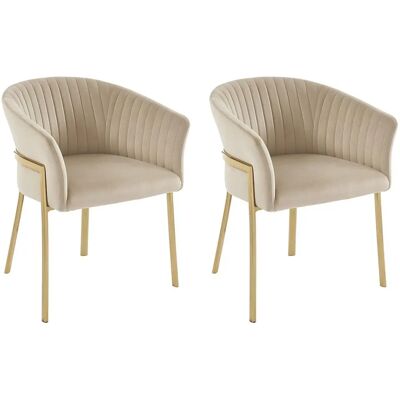 Pascal Morabito Beige Samt Sessel - Stuhl Pascal Morabito Beige Samt Sessel - Stuhl