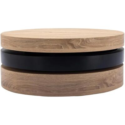 Table Basse Ronde Pivotante Janita en MDF - Usage Intérieur Table Basse Ronde Pivotante Janita en MDF - Usage Intérieur