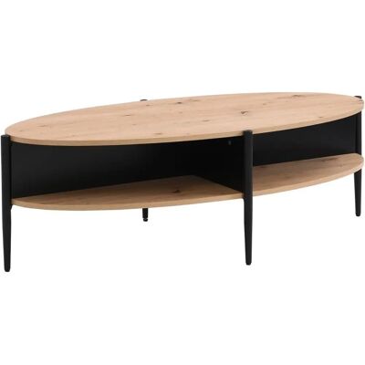 Vente-unique Evaro Oval Coffee Table - 4 Shelves - MDF & Metal Vente-unique Evaro Oval Coffee Table - 4 Shelves - MDF & Metal