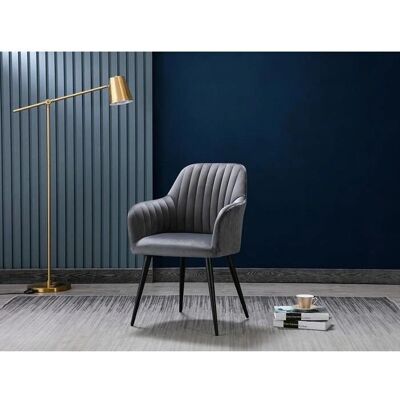 Vente-unique Eleana Silla de Terciopelo Apilable - 120kg Max Vente-unique Eleana Silla de Terciopelo Apilable - 120kg Max