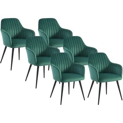 Chaises de salle à manger en velours Eleana - Lot de 6 - Usage intérieur - Publicité Chaises de salle à manger en velours Eleana - Lot de 6 - Usage intérieur - Publicité