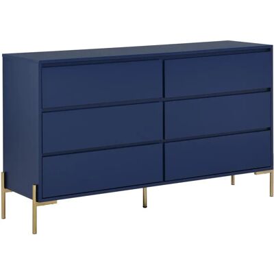 Pascal Morabito KORASA Blau 6-Schubladen-Kommode - Möbel Pascal Morabito KORASA Blau 6-Schubladen-Kommode - Möbel