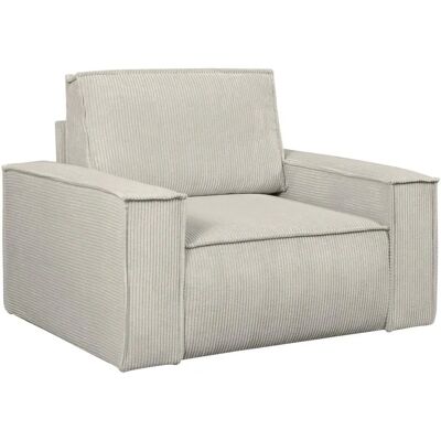 Vente-unique Amelia Samtarmlehne - Klassischer Stil, Beige, 120x86x85cm Vente-unique Amelia Samtarmlehne - Klassischer Stil, Beige, 120x86x85cm