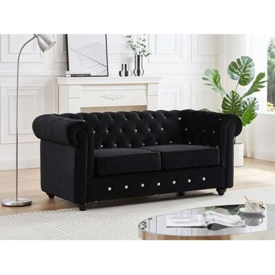 Canapé Chesterfield en Velours 2 Places - Mobilier - Publicité Canapé Chesterfield en Velours 2 Places - Mobilier - Publicité