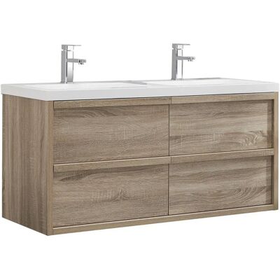 Vente-unique Quadra Bathroom Furniture - 120cm, Natural Light Vente-unique Quadra Bathroom Furniture - 120cm, Natural Light