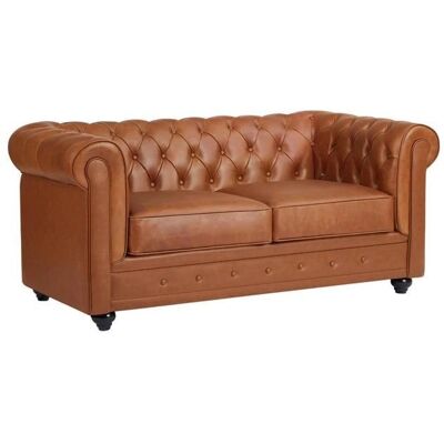 Canapé Chesterfield en Cuir 2 Places - Sofa - Publicité Canapé Chesterfield en Cuir 2 Places - Sofa - Publicité
