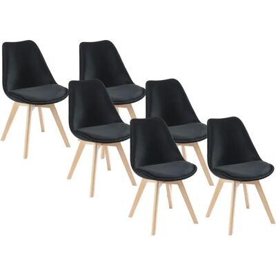 Vente-unique Jody Samt- und Buchenstuhl-Set Vente-unique Jody Samt- und Buchenstuhl-Set