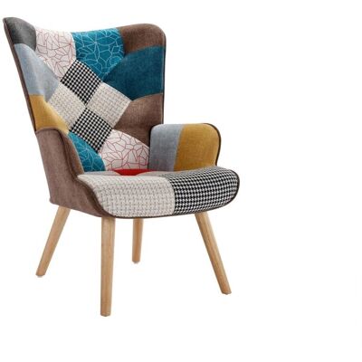 Sillón Patchwork Multicolor Vately - Estilo Escandinavo Sillón Patchwork Multicolor Vately - Estilo Escandinavo