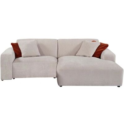 Vente-unique Beiges Samtcorner-Sofa - 4-Sitzer, Elegant & Gemütlich Vente-unique Beiges Samtcorner-Sofa - 4-Sitzer, Elegant & Gemütlich