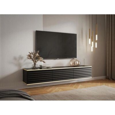 Pascal Morabito Wand-TV Kast - Zwart en Goud - Modern Ontwerp Pascal Morabito Wand-TV Kast - Zwart en Goud - Modern Ontwerp