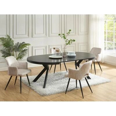 Table Extensible KOMONI - MDF et Acier - 4-8 Personnes - Publicité Table Extensible KOMONI - MDF et Acier - 4-8 Personnes - Publicité
