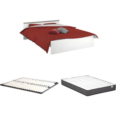 Lit avec rangement Vente-unique Pablo - 140x190cm Lit avec rangement Vente-unique Pablo - 140x190cm