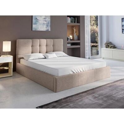 Pascal Morabito - Lit moderne avec rangement - 140x190cm - Beige - Écologique Pascal Morabito - Lit moderne avec rangement - 140x190cm - Beige - Écologique