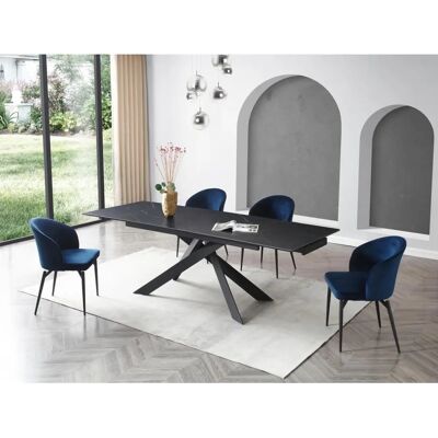 Vente-unique Pascal Morabito Dining Table - Black Ceramic & Glass Vente-unique Pascal Morabito Dining Table - Black Ceramic & Glass
