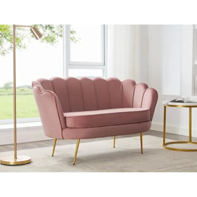 Roze Fluwelen 2-Zitsbank - Pascal Morabito Roze Fluwelen 2-Zitsbank - Pascal Morabito
