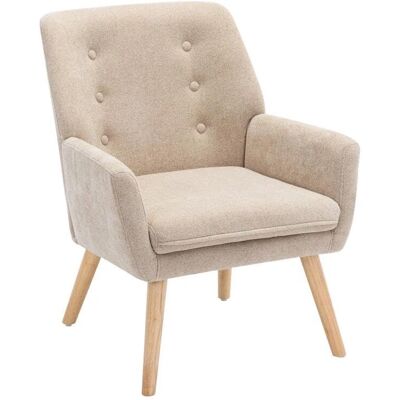Fauteuil en tissu beige SERINO - Vente-unique - Publicité Fauteuil en tissu beige SERINO - Vente-unique - Publicité