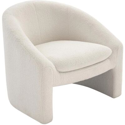 Vente-unique Fauteuil en Tissu Blanc Ossana - Design Moderne - Publicité Vente-unique Fauteuil en Tissu Blanc Ossana - Design Moderne - Publicité