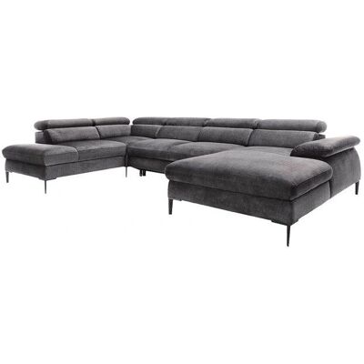 PASCAL MORABITO Modèle SEPINA Canapé d'angle convertible Velours Anthracite - Publicité PASCAL MORABITO Modèle SEPINA Canapé d'angle convertible Velours Anthracite - Publicité