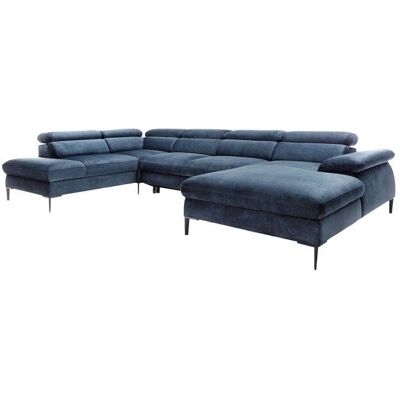 PASCAL MORABITO SEPINA Ecksofa mit Bettfunktion - Dunkelblauer Samt PASCAL MORABITO SEPINA Ecksofa mit Bettfunktion - Dunkelblauer Samt