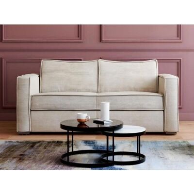 Sofá cama Vente-unique con mecanismo italiano - 3 plazas - Terciopelo beige Sofá cama Vente-unique con mecanismo italiano - 3 plazas - Terciopelo beige