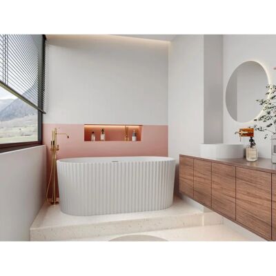 Wanna wolnostojąca z akrylu Aliena - Biała - 220L - 150x75x58cm Wanna wolnostojąca z akrylu Aliena - Biała - 220L - 150x75x58cm