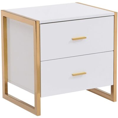 Pascal Morabito Ombrelia Nightstand - 2 Drawers MDF Gold Accent Pascal Morabito Ombrelia Nightstand - 2 Drawers MDF Gold Accent