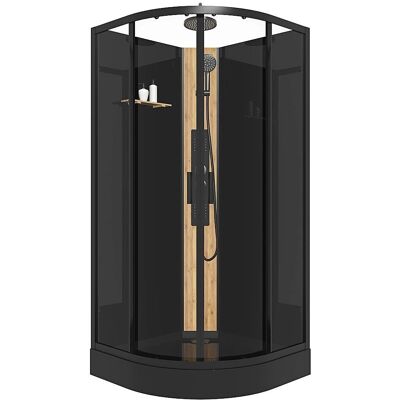 Vente-unique Black Hydromassage Circular Shower Cabin - 90x90x225cm Vente-unique Black Hydromassage Circular Shower Cabin - 90x90x225cm