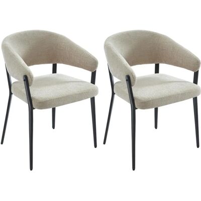 AVRELA Beige Moderne Stoelenset AVRELA Beige Moderne Stoelenset
