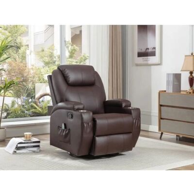 Vente-unique Brauner Kunstleder Massagesessel - Relax & Technik Vente-unique Brauner Kunstleder Massagesessel - Relax & Technik