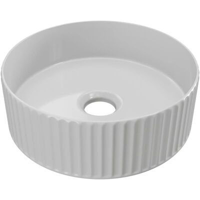 Vente-unique Pedara 36x36x12cm White Ceramic Round Sink - Bathroom Vente-unique Pedara 36x36x12cm White Ceramic Round Sink - Bathroom