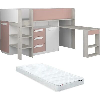 Loukala Bed met Bureau - Opbergruimte & Modern Ontwerp Loukala Bed met Bureau - Opbergruimte & Modern Ontwerp