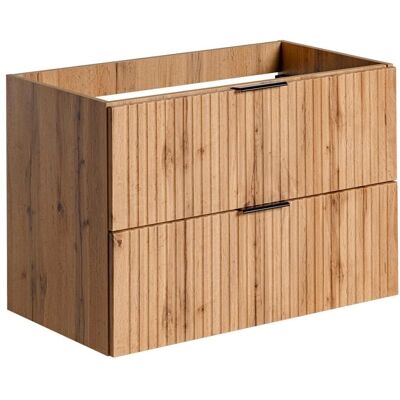 Zevara Wall-mounted Bathroom Cabinet - Natural Light - 80cm - Eco-Friendly Zevara Wall-mounted Bathroom Cabinet - Natural Light - 80cm - Eco-Friendly