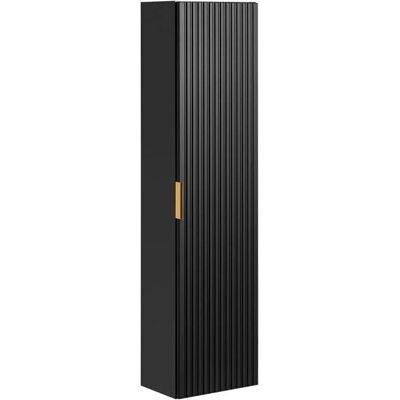 ZEVARA Armario de baño flotante - Negro - Altura 140 cm - MDF - Ecológico ZEVARA Armario de baño flotante - Negro - Altura 140 cm - MDF - Ecológico
