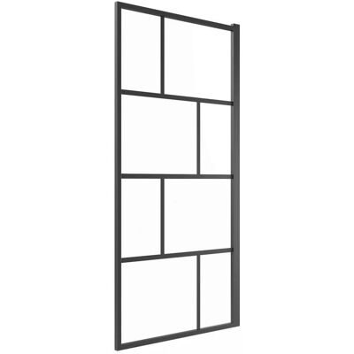 Vente-unique Paroi de bain pivotante - 70x140cm - Noir mat - Verre Vente-unique Paroi de bain pivotante - 70x140cm - Noir mat - Verre