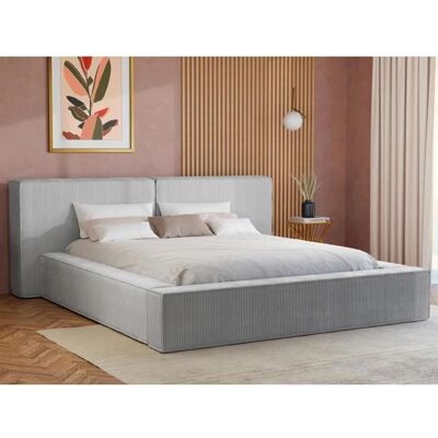 Pascal Morabito Bett mit Stauraum - Hellgrauer Samt 160x200cm Pascal Morabito Bett mit Stauraum - Hellgrauer Samt 160x200cm