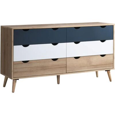 Commode 6 tiroirs Lurvia - Meuble de rangement multicolore - Publicité Commode 6 tiroirs Lurvia - Meuble de rangement multicolore - Publicité