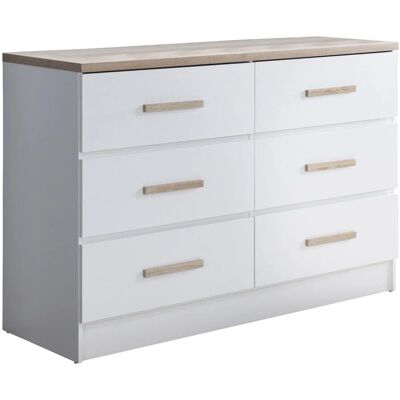 SKAIDO Commode moderne 6 tiroirs - MDF & mélamine - Publicité SKAIDO Commode moderne 6 tiroirs - MDF & mélamine - Publicité