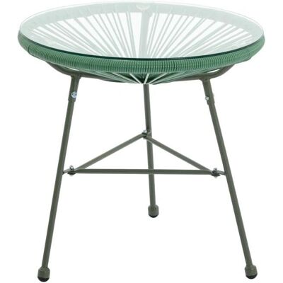 MYLIA Kaki Resin Woven Garden Table - 50x50x50 cm - Garden Table MYLIA Kaki Resin Woven Garden Table - 50x50x50 cm - Garden Table