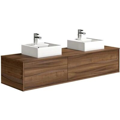 Vente-unique ISAURE II Suspended Bathroom Vanity with Double Sinks - 150cm Vente-unique ISAURE II Suspended Bathroom Vanity with Double Sinks - 150cm