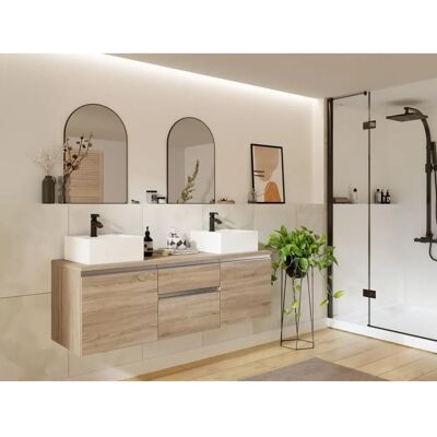 Vente-unique Jimena 150cm Suspended Bathroom Cabinet - Modern, Eco-friendly Vente-unique Jimena 150cm Suspended Bathroom Cabinet - Modern, Eco-friendly
